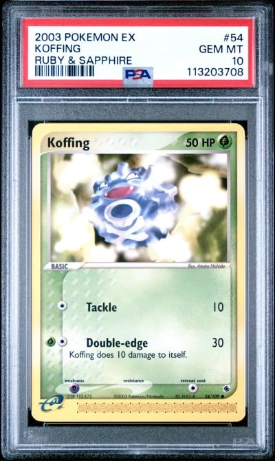 2003 POKEMON EX RUBY & SAPPHIRE #54 KOFFING PSA 10
