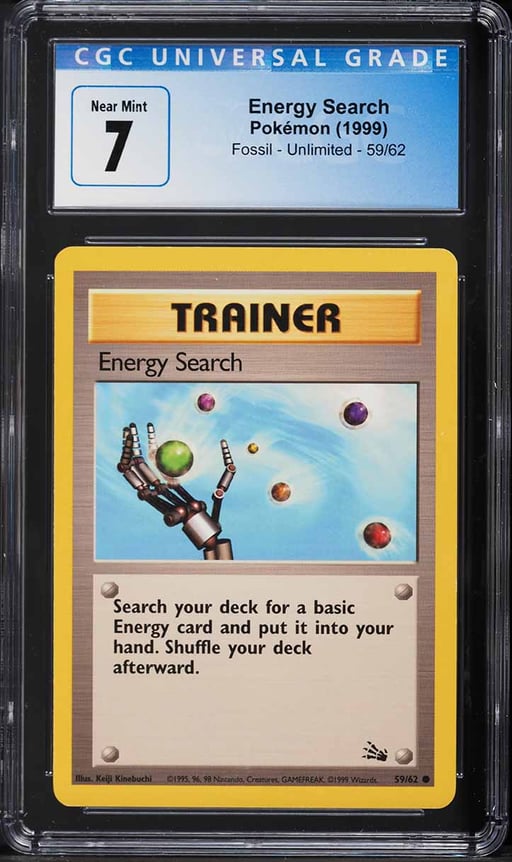 1999 Pokemon Fossil Energy Search #59 CGC 7 NRMT