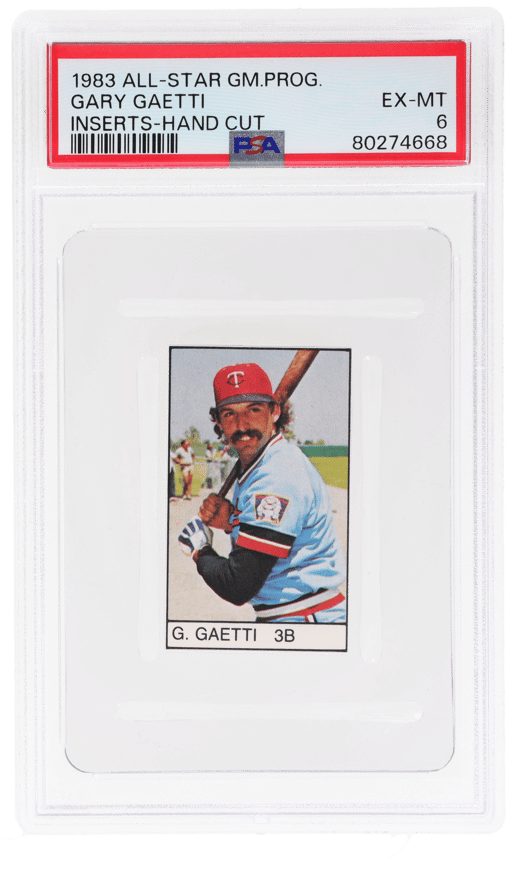 1983 All-Star Game Program Inserts Hand Cut Gary Gaetti PSA 6