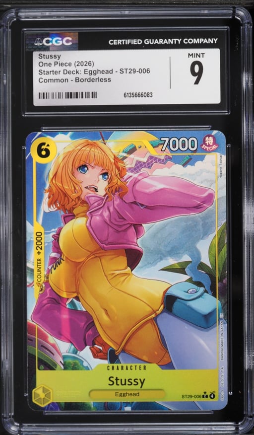 2026 One Piece Starter Deck Egghead Borderless Alt Art Stussy #ST29-006 CGC 9 MINT