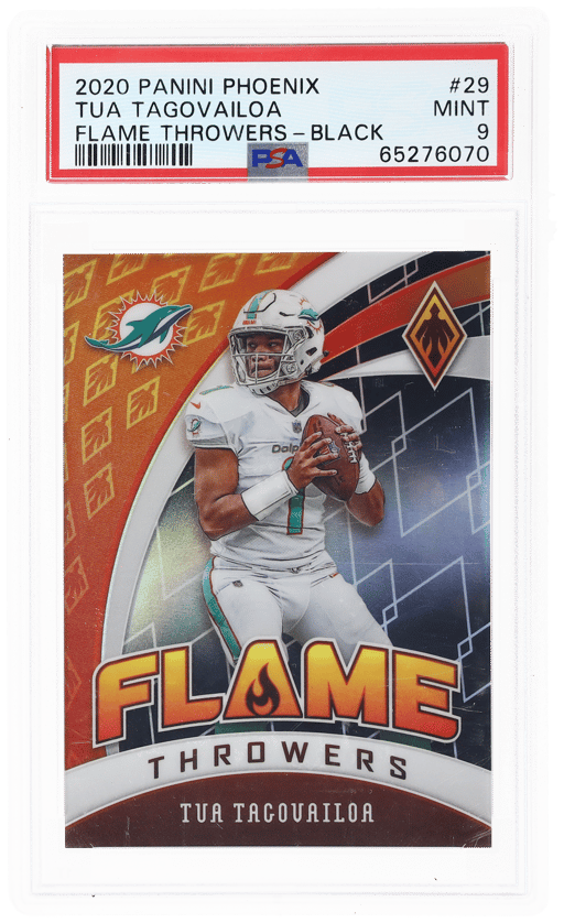 2020 Panini Phoenix Flame Throwers Black Tua Tagovailoa #29 7/10 PSA 9