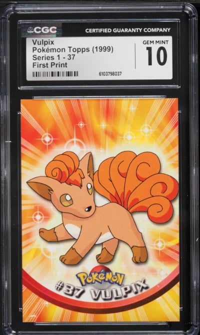 1999 Topps Pokemon Series 1 First Print Vulpix #37 CGC 10 GEM MINT