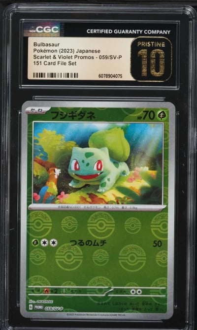 2023 Pokemon Japanese SV Promo 151 Poke Ball Reverse Holo Bulbasaur #59 CGC 10