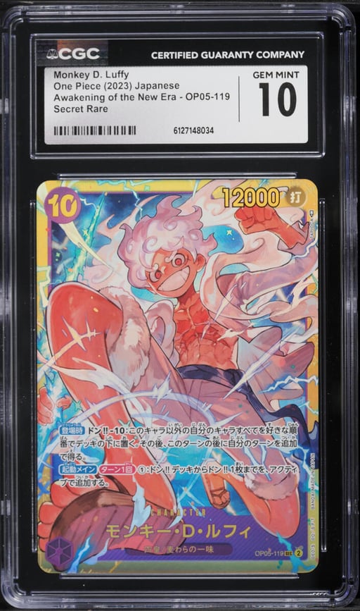 2023 One Piece Japanese Awakening Of The New Era SEC Monkey D. Luffy #OP05-119 CGC 10 GEM MINT