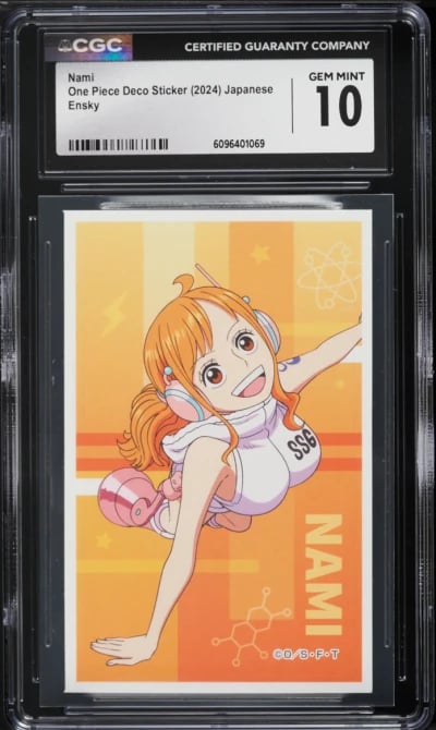 2024 One Piece Japanese Deco Sticker Ensky Nami CGC 10 GEM MINT