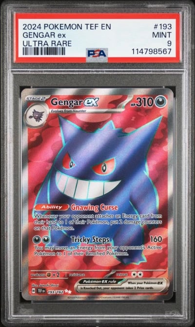 2024 POKEMON TEF EN-TEMPORAL FORCES ULTRA RARE #193 GENGAR EX PSA 9