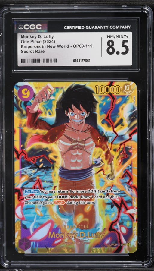 2024 One Piece Emperors In New World SEC Monkey D. Luffy #OP09-119 CGC 8.5 NM-MT+