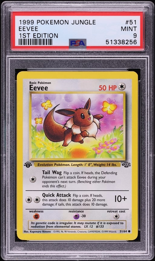 1999 Pokemon Jungle 1st Edition Eevee #51 PSA 9 MINT
