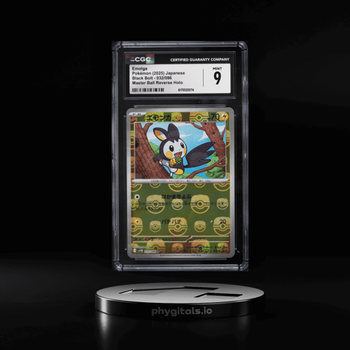 2025 Pokemon Japanese Scarlet & Violet Black Bolt Master Ball Reverse Holo Emolga #32 CGC 9