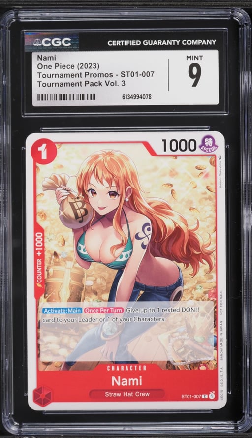 2023 One Piece Tournament Promo Pack Vol.3 Nami #ST01-007 CGC 9 MINT