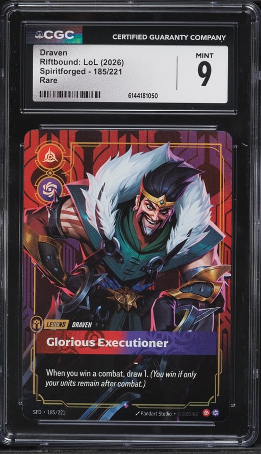2026 Riftbound League Of Legends LoL Spiritforged Draven #185 CGC 9 MINT