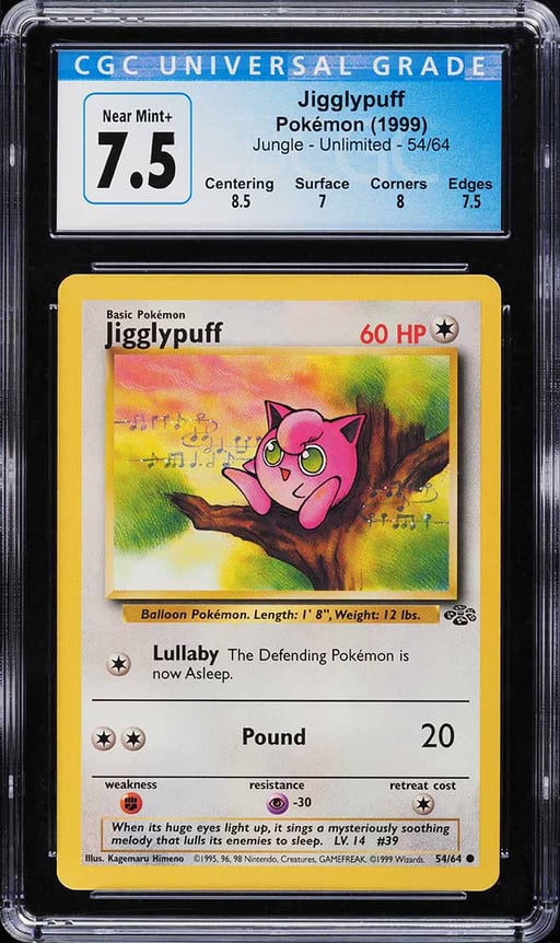 1999 Pokemon Jungle Jigglypuff #54 CGC 7.5 NRMT+