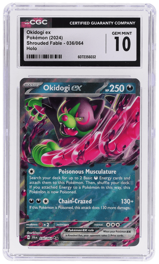 2024 Pokemon Shrouded Fable Okidogi Ex #36 CGC 10