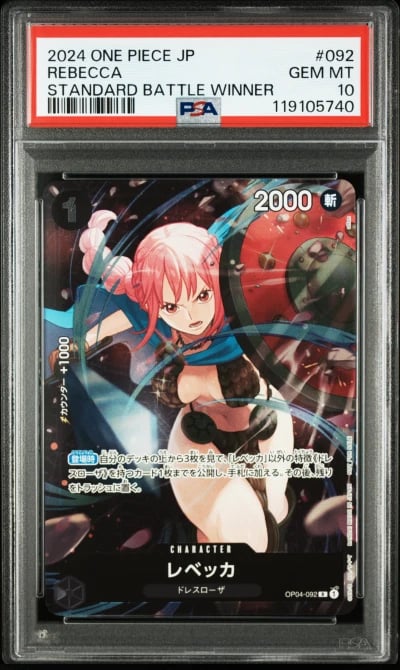 2024 ONE PIECE JAPANESE PROMOS 092 REBECCA STANDARD BATTLE WINNER PSA 10