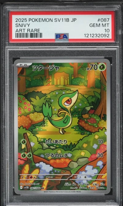 2025 Pokemon Japanese Sv11b-Black Bolt Art Rare Snivy #087 PSA 10 GEM MINT