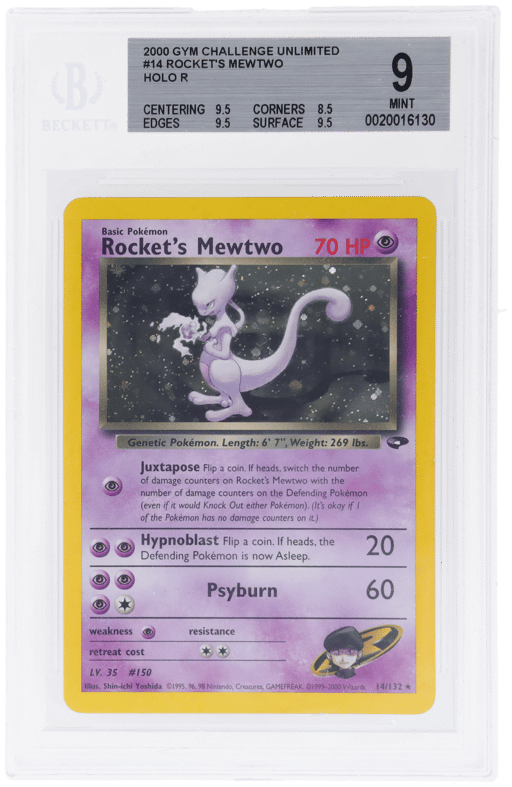 2000 Pokemon Gym Challenge Holo Rocket's Mewtwo #14 BGS 9