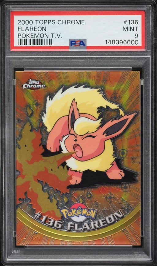 2000 Topps Chrome Pokemon TV Series 2 Flareon #136 PSA 9 MINT