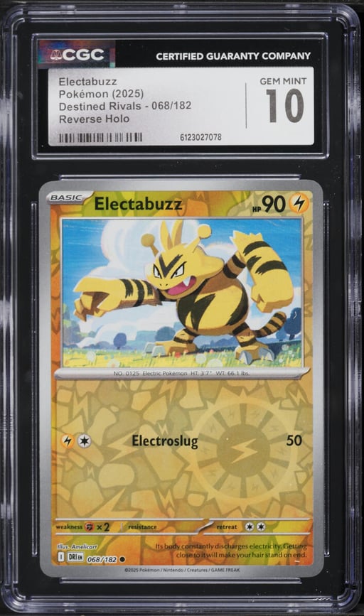 2025 Pokemon Destined Rivals Reverse Holo Electabuzz #068 CGC 10 GEM MINT