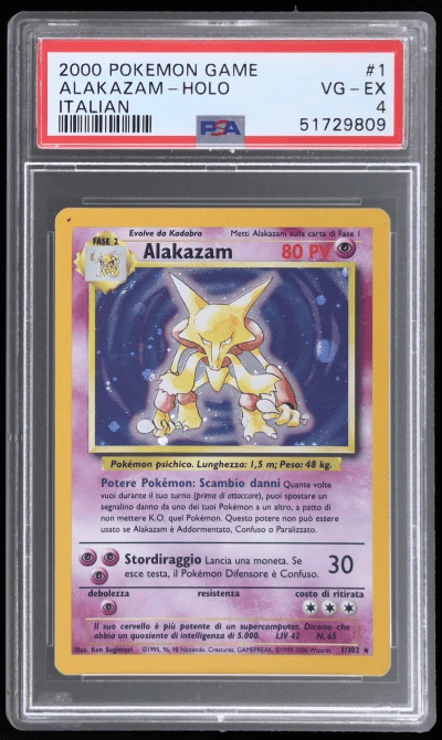 2000 Pokemon Game Italian Alakazam #1 PSA 4