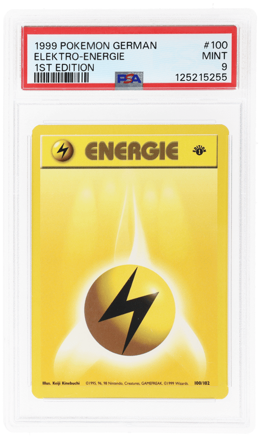 1999 Pokemon Base Set German 1st Edition Lightning Energy #100 PSA 9