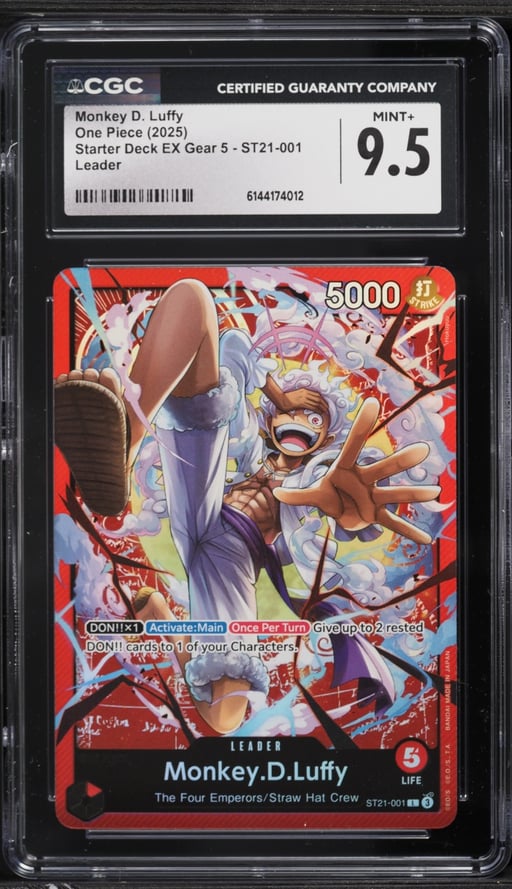2025 One Piece Starter Deck EX Gear 5 Leader Monkey D. Luffy #ST21-001 CGC 9.5 MINT+
