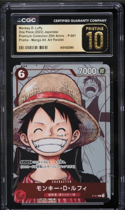 2022 One Piece Japanese Promo Premium 25th Anniversary Manga Art Monkey D. Luffy #P-001 CGC 10