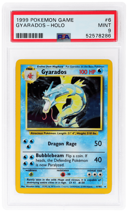 1999 Pokemon Base Set Holo Gyarados #6 PSA 9