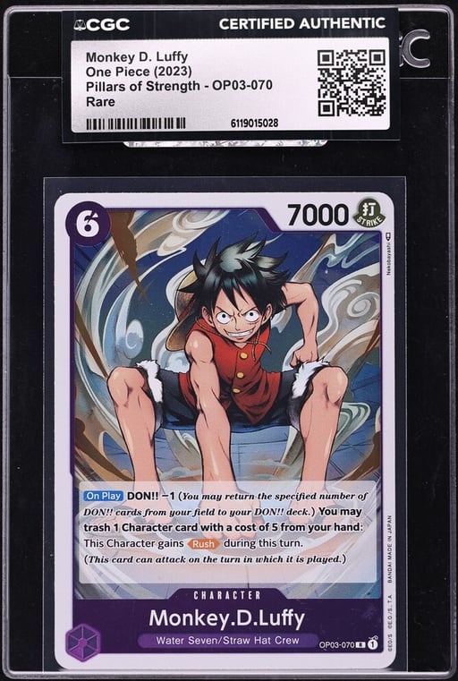 2023 One Piece Pillars Of Strength Monkey D. Luffy #OP03-070 CGC AUTH