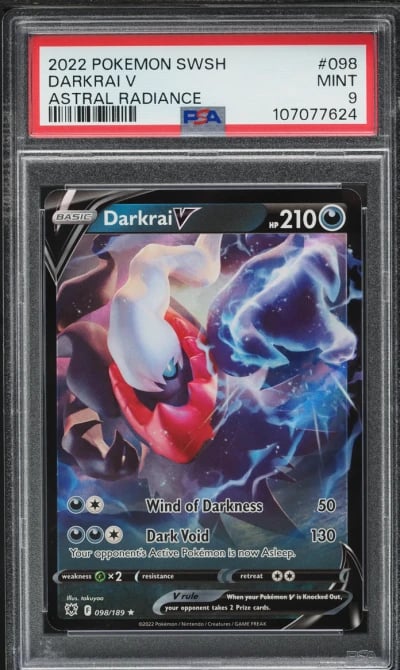 2022 Pokemon Sword & Shield Astral Radiance Full Art Darkrai V #98 PSA 9 MINT
