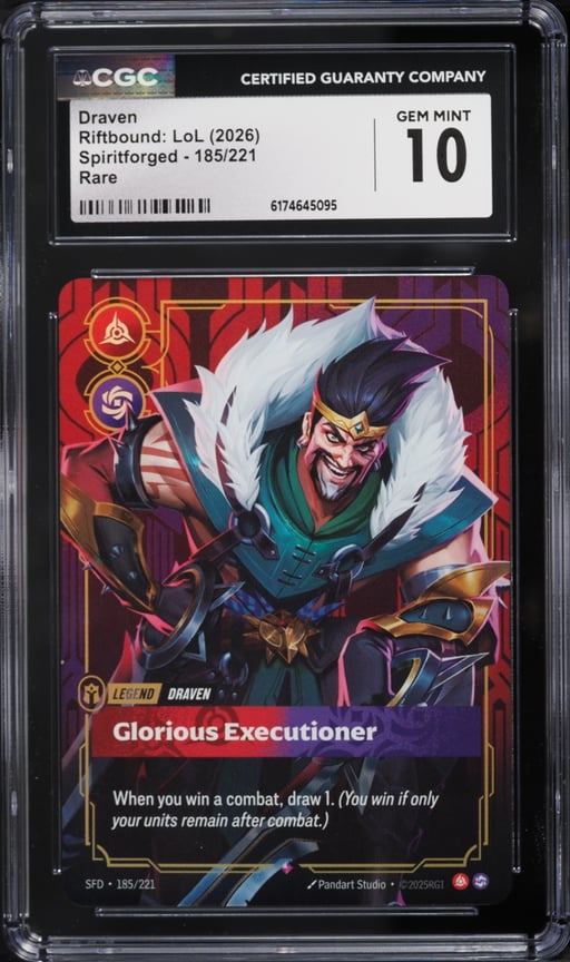 2026 Riftbound League Of Legends LoL Spiritforged Draven #185 CGC 10 GEM MINT