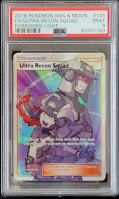 2018 Pokemon SM Forbidden Light Ultra Full Art Recon Squad #131 PSA 9 NM-MT