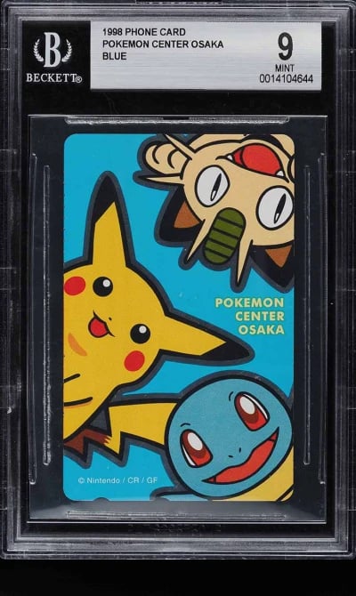 1998 Pokemon Japanese Phone Card Pokemon Center Osaka Blue #NNO BGS 9 MINT