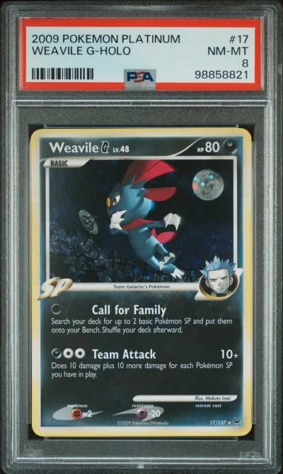 2009 POKEMON PLATINUM #17 WEAVIL