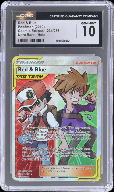 2019 Pokemon Cosmic Eclipse Ultra Rare Red and Blue #234 CGC 10
