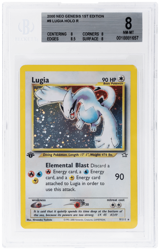 2000 Pokemon Neo Genesis 1st Edition Holo Lugia #9 BGS 8