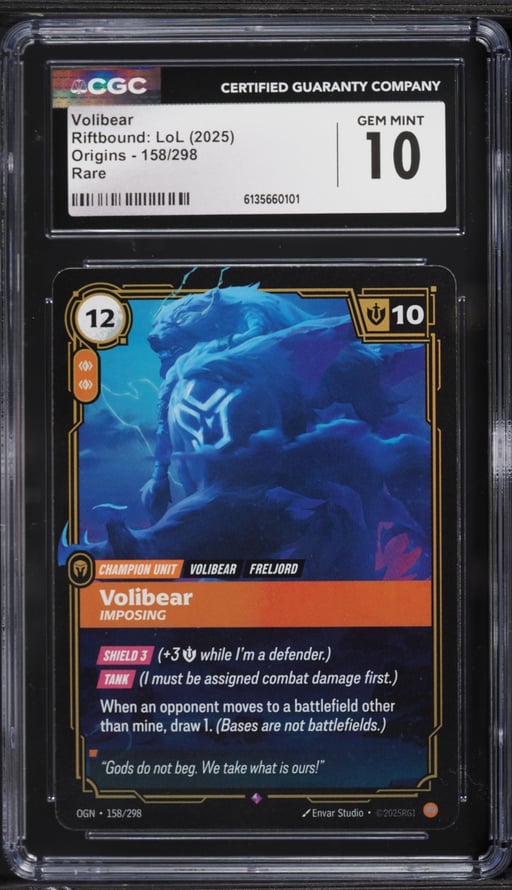 2025 Riftbound League Of Legends Origins Volibear #158 CGC 10 GEM MINT