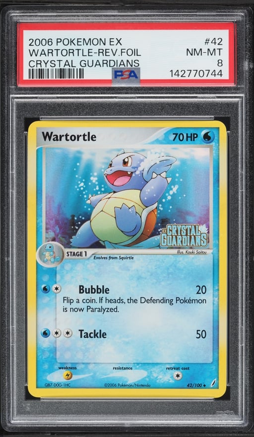 2006 Pokemon EX Crystal Guardians Reverse Holo Wartortle #42 PSA 8 NM-MT