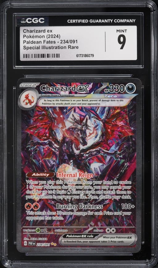 2024 Pokemon Scarlet & Violet Paldean Fates SIR Charizard ex #234 CGC 9 MINT