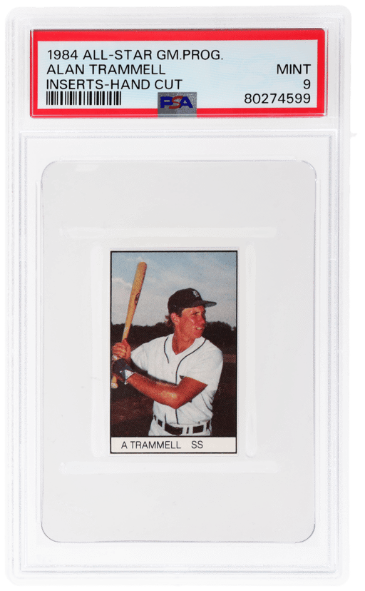 1984 All-Star Game Program Inserts Hand Cut Alan Trammell PSA 9