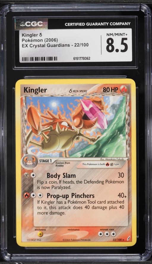 2006 Pokemon EX Crystal Guardians Kingler #22 CGC 8.5 NM-MT+