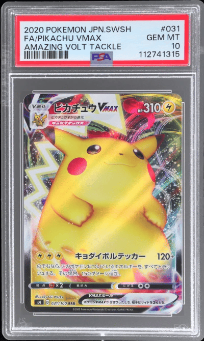2020 Pokemon Sword and Shield Japanese Amazing Volt Tackle Pikachu Vmax #31 PSA 10