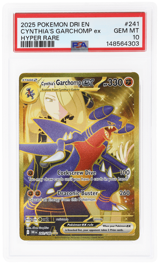 2025 Pokemon Scarlet and Violet Destined Rivals Hyper Rare Cynthia's Garchomp Ex #241 PSA 10