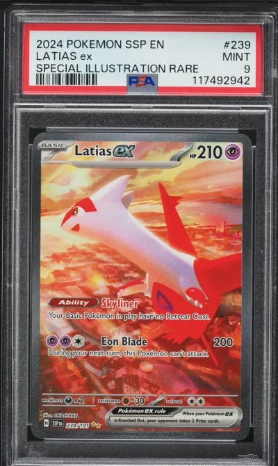 2024 Pokemon Scarlet & Violet Surging Sparks SIR Latias ex #239 PSA 9 MINT