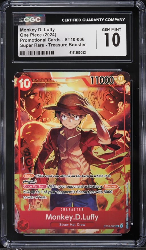 2024 One Piece Promo Treasure Booster SR Monkey D. Luffy #ST10-006 CGC 10 GEM MINT
