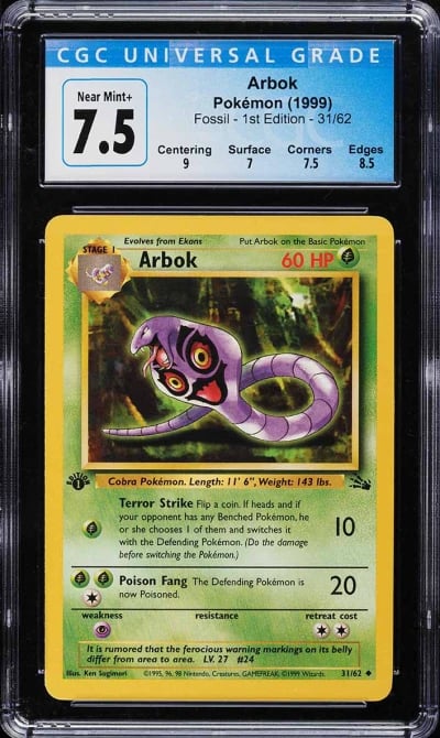 1999 Pokemon Fossil 1st Edition 