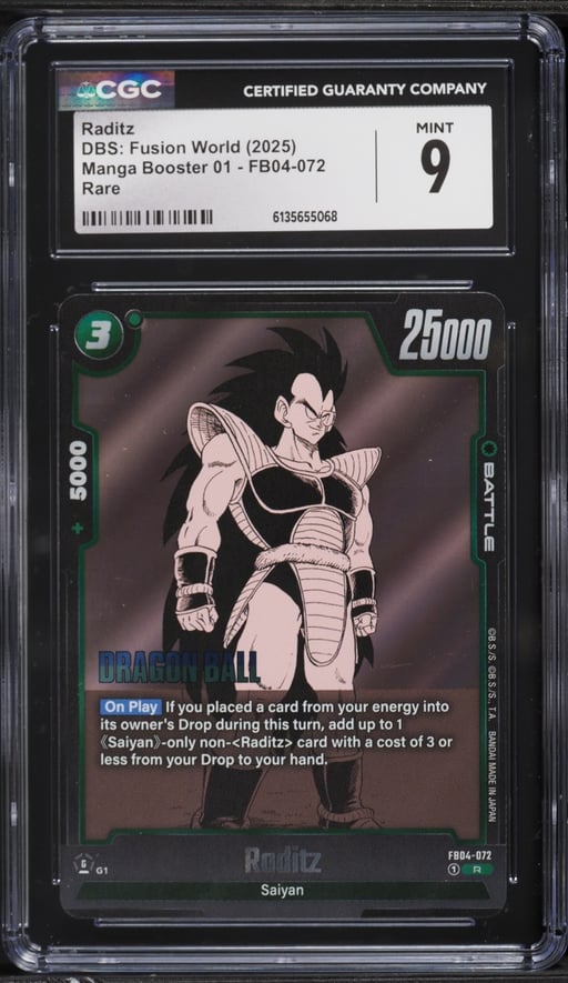 2025 DBS Fusion World Japanese Manga Raditz #FB04-072 CGC 9 MINT