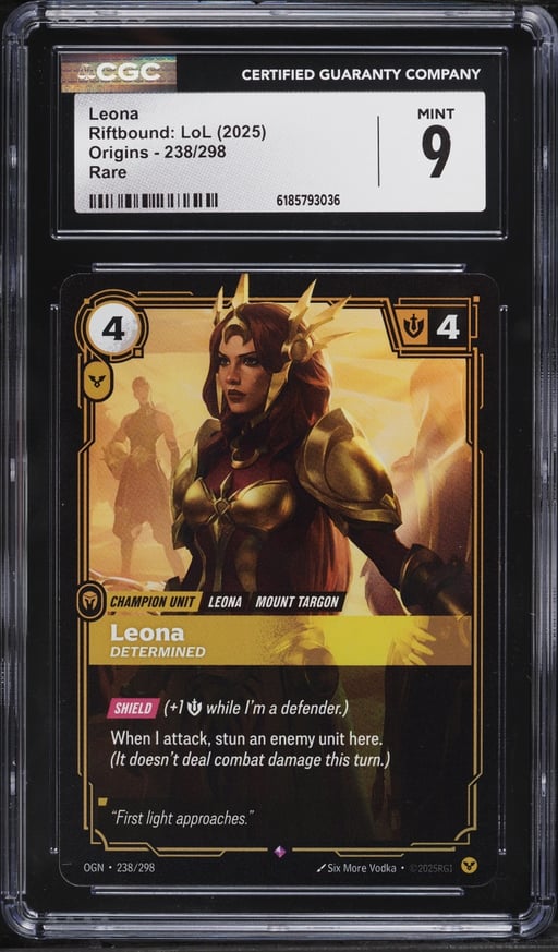 2025 Riftbound League Of Legends LoL Origins Leona #238 CGC 9 MINT