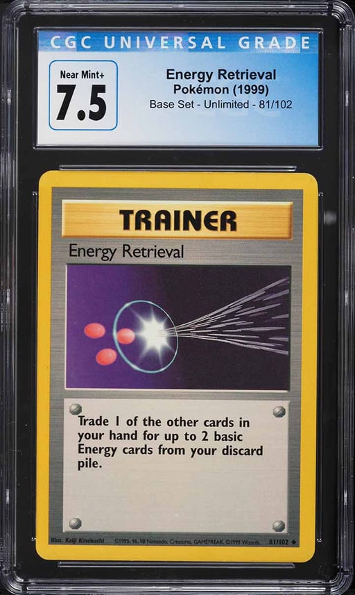 1999 Pokemon Base Set Energy Retrieval #81 CGC 7.5 NRMT+