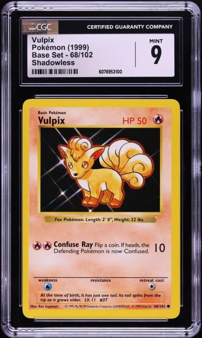 1999 Pokemon Base Set Shadowless Vulpix #68 CGC 9 MINT