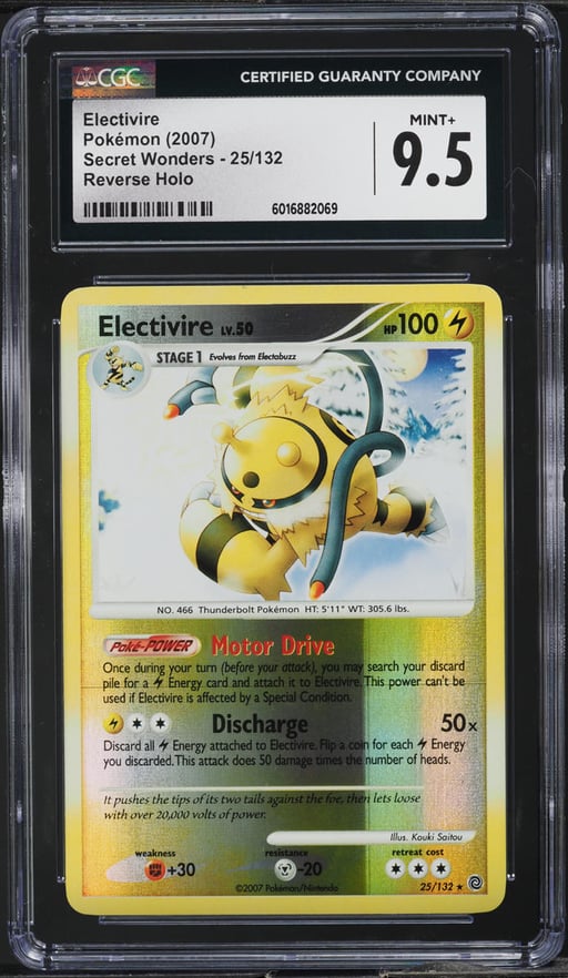 2007 Pokemon Diamond & Pearl Secret Wonders Reverse Holo Electivire #25 CGC 9.5